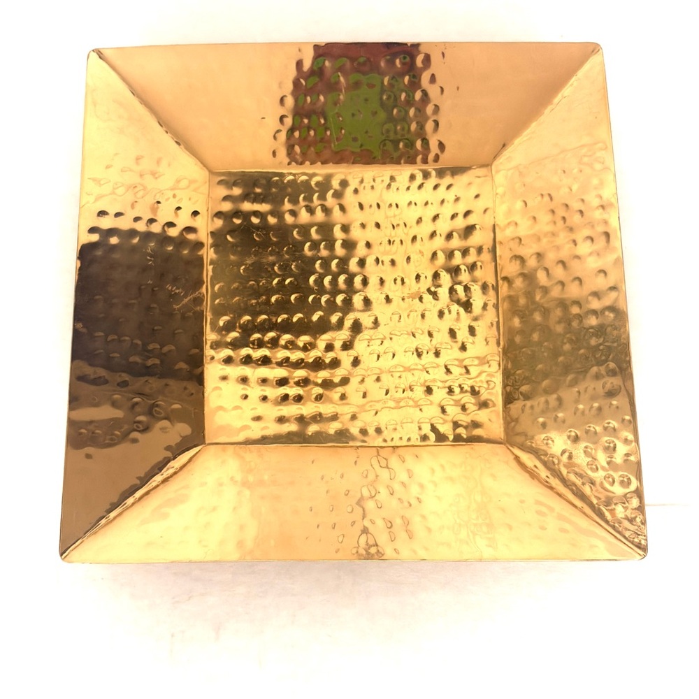 Pottery Barn Gold Hammered Square Tray - Picture 1 of 5